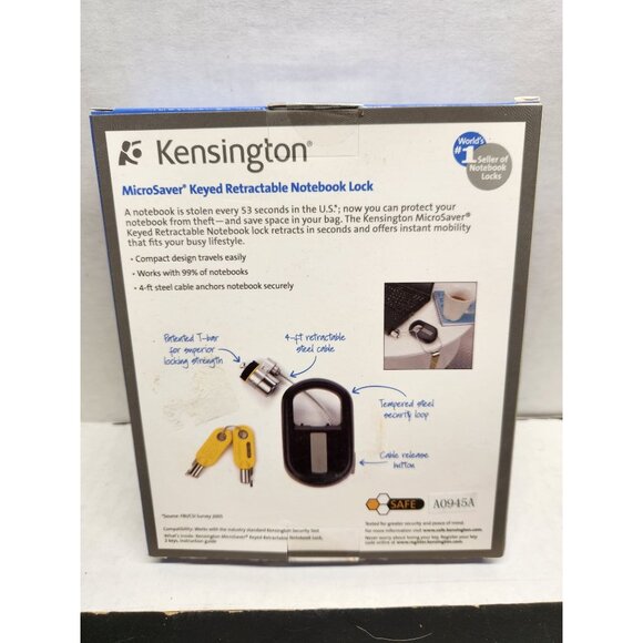 Kensington MicroSaver Keyed Retractable Notebook Lock World’s #1 Seller of Note - Picture 3 of 4